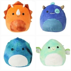 Lot of 4 Squishmellows Damien, Lyan, Fletcher, Riniz, Prehistoric 7.5